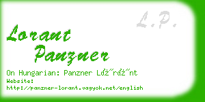 lorant panzner business card